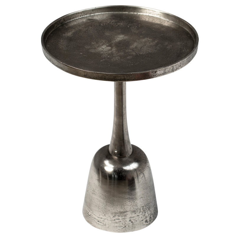Golbez 25" Tall Aluminum Sidetable, Antique Brass