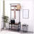 4-In-1 Hall Tree With Shoe Bench, Coat Rack, And Hanging Rod, Rustic Brown, Maximize Entryway Space