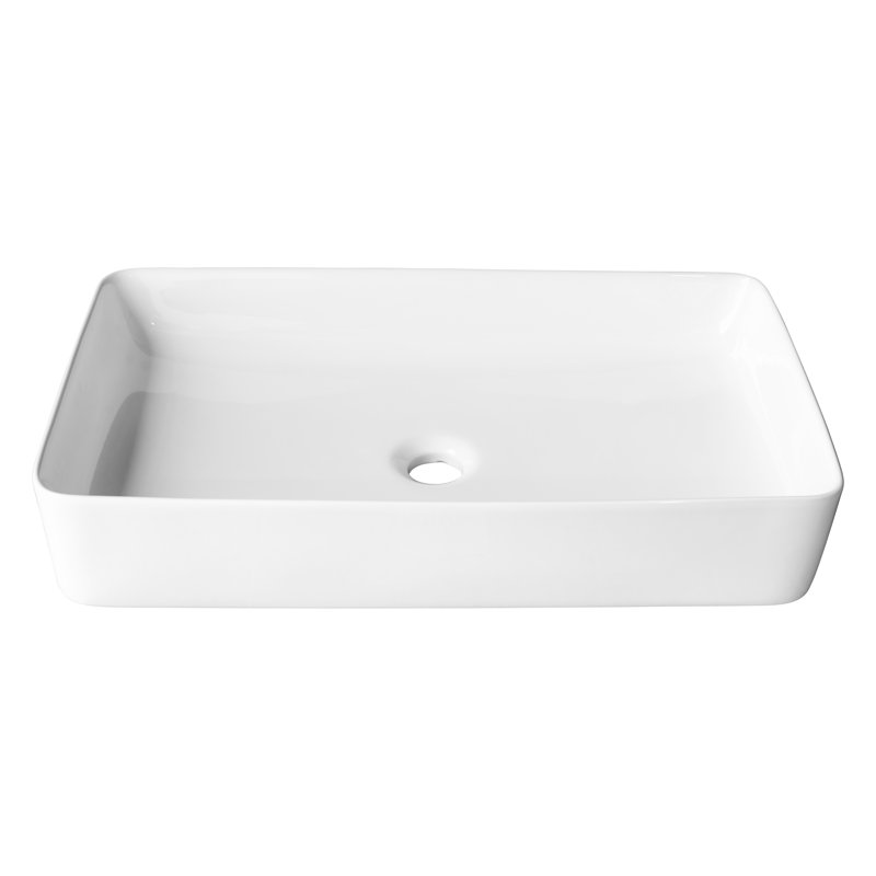 AGUA CANADA Futilo 13.58'' Ceramic Rectangular Bathroom Sink, White