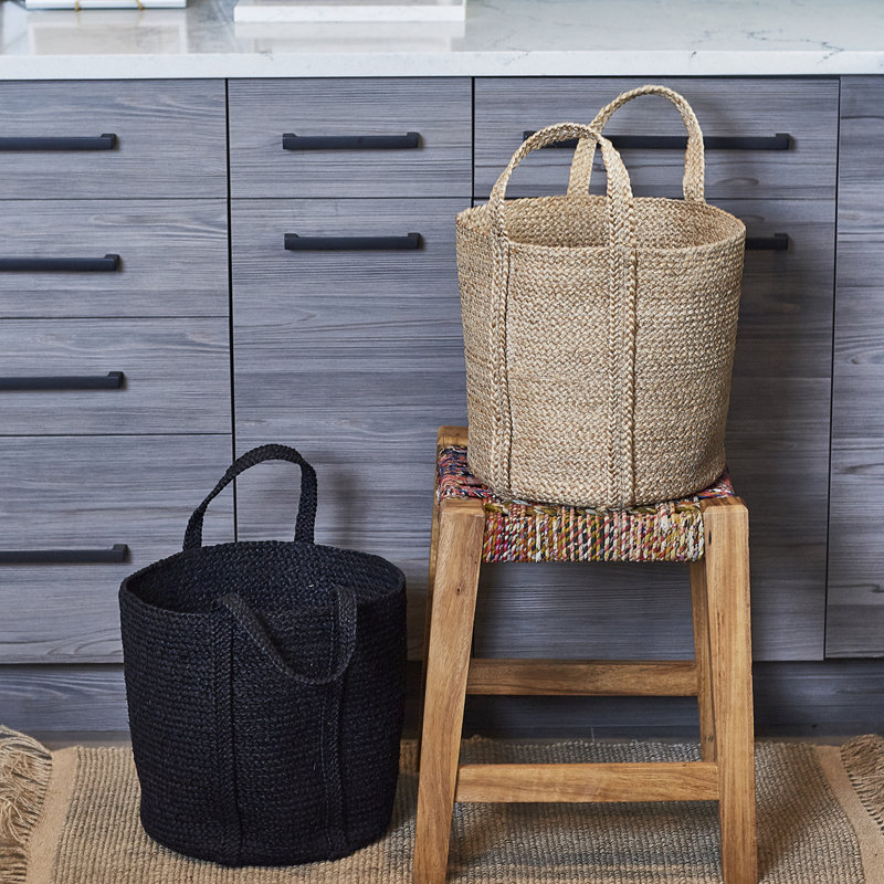 Ensemble de 2 paniers en jute Kata, Brun
