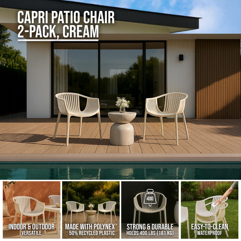 Chaise de patio Patrioflare Capri, 2PK, crème, Beige