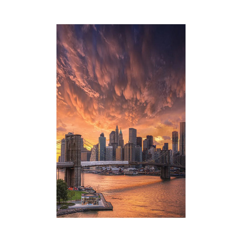 Flame Over Nyc by Brent Shavnore - Wrapped Canvas Gallery-Wrapped Canvas Giclée, 66.04 cm H x 45.72 cm W x 1.91 cm D