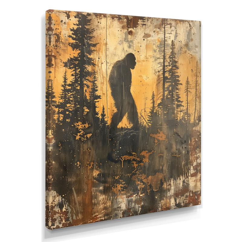 Chupp - Bigfoot Wall Art Living Room, Toile tendue, H 32 po x l 16 po x P 1 po