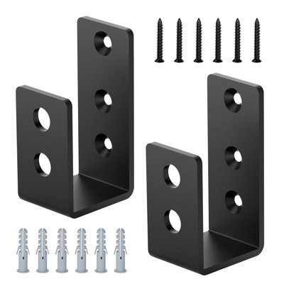 Supports de barricade de porte en acier au carbone de qualité Armor pour ensemble d'arrêt de porte (ensemble de 2)