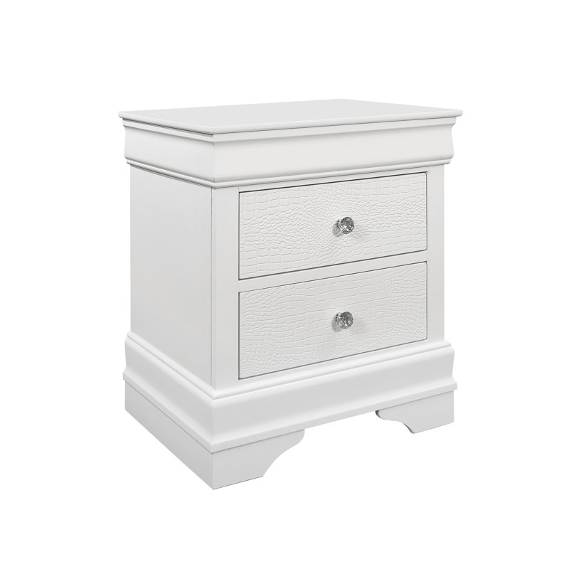 SHAKER CROCODILE NIGHTSTAND, White
