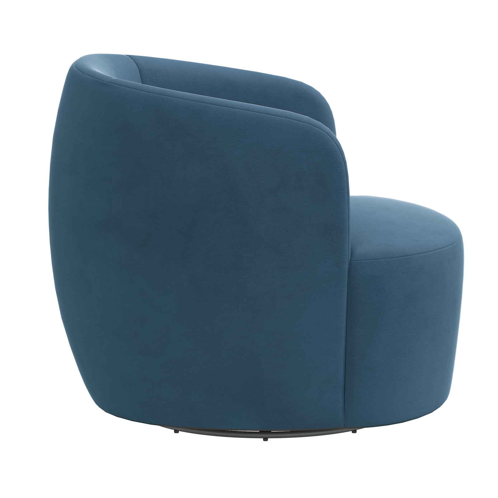 Mina Swivel Barrel Chair, Classic Ocean Velvet