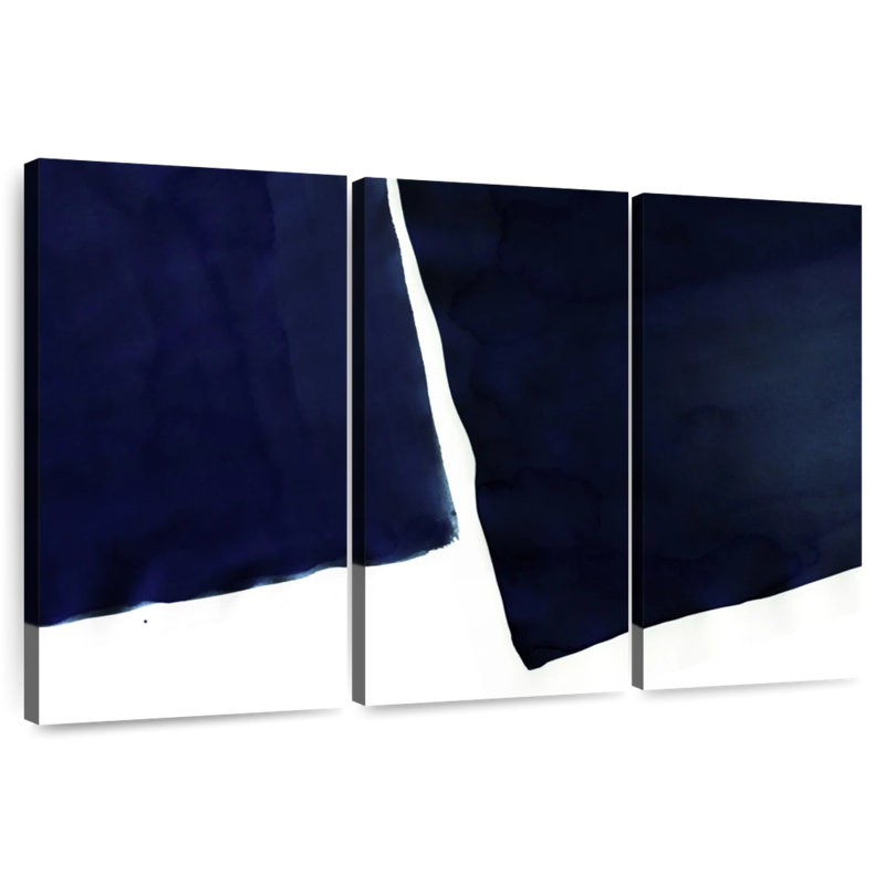 Abstrait bleu marine Avery I, H 32 po x l 50 po