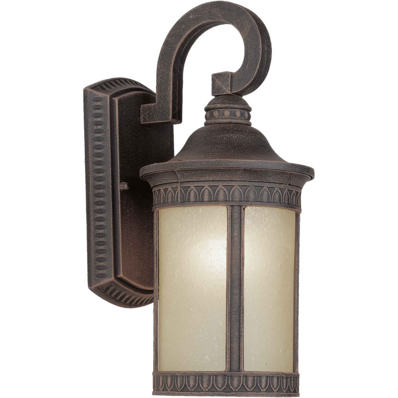 Lanterne murale d’extérieur, H 16,25 po x l 7,5 po x P 9,5 po, Rouille peinte