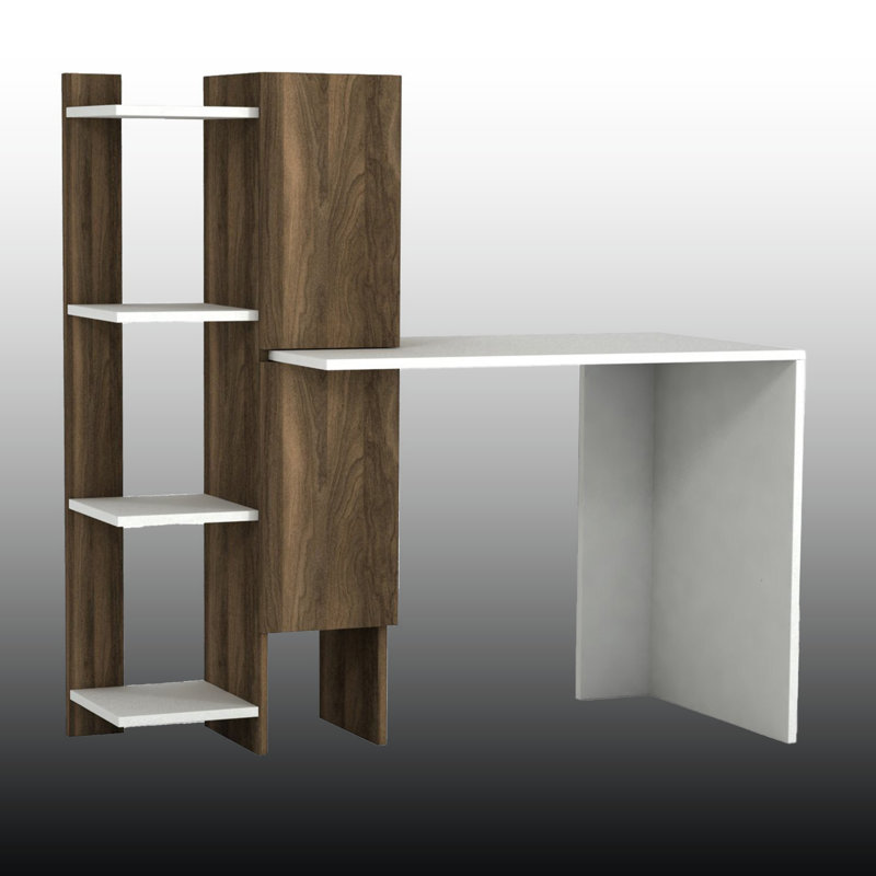 Study Desk & Bookcase With 4 Tiers And 2 Cabinets