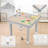 Kids Table and 2 Chairs Set, Height Adjustable (17.7"-26.1") Toddler Table and Chair Set, Multi-Activity Table with Graffiti Desktop, Children’s Table and Chairs for Classroom, Home & Daycare-1100075887