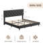 Structure de lit, structure de lit plateforme tapissier avec tête de lit réglable, support de lattes en bois réducteur de bruit, capacité de 900 lb, convient aux matelas de 8 à 15 po, aucun sommier nécessaire-664447432-664447433