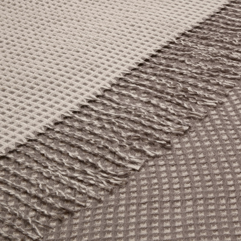 Classic Knitted Throw Blanket, Dark Taupe