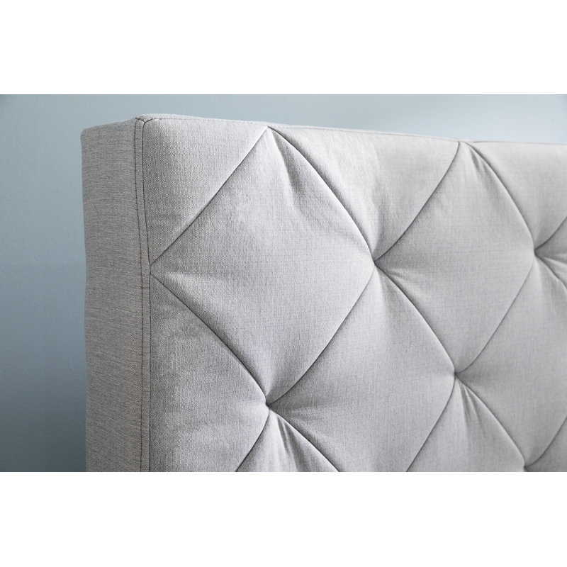 Hetum Upholstered Bed, Super King (6'), Porto light grey