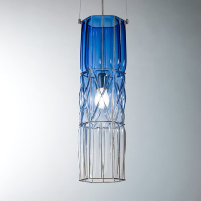1 - Light Dark Steel Cylinder Pendant