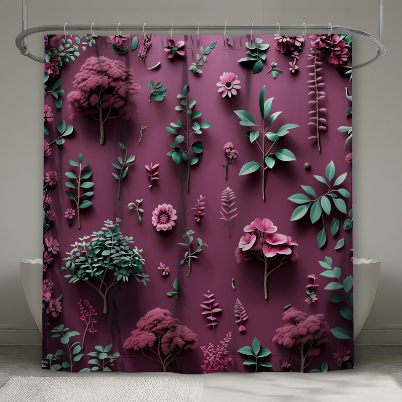 Rideau de douche floral - Bohème, L 70 po x H 72 po