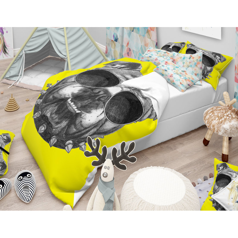 Ensemble de housse de couette tropical, Housse simple + 1 taie décorative