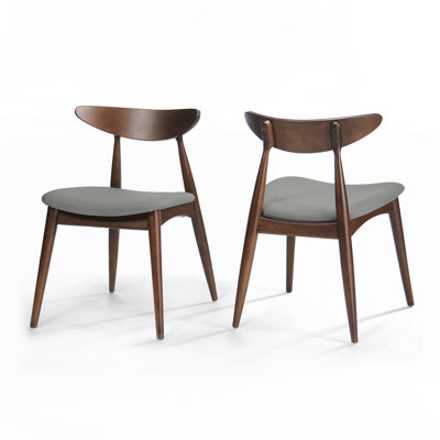 Retro Rubberwood Dining Chair Set with Ergonomic Backrest, Set of 2