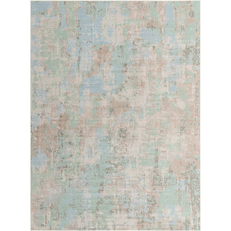 Tapis brun / bleu sarcelle, Rectangle 9 pi x 12 pi