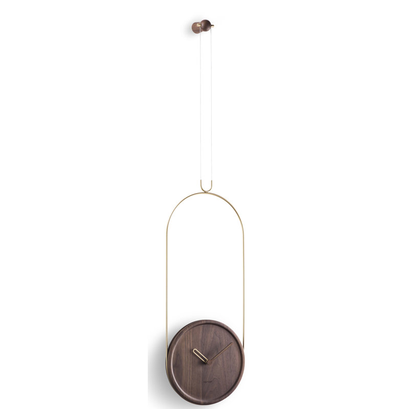 Colgante Analog Wall Clock, Walnut/Brass