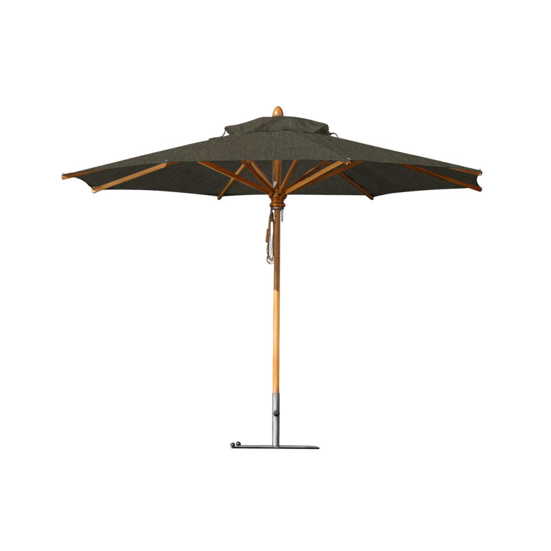 Safari 11.5' Round Umbrella, Square Metal w/ wheels+2.25" Stainless Steel Tube, 99.6" H x 137" W x 137" D, Tuscany
