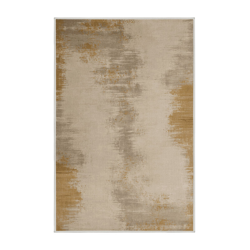 Tapis beige lavable à la machine, Rectangulaire 2 pi x 3 pi