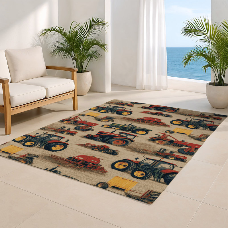 Tapis intérieur et extérieur beige Transport, Rectangulaire 2 pi x 3 pi