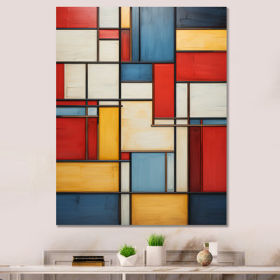 «Geometric Abstraction Composition II», art abstrait géométrique encadré
