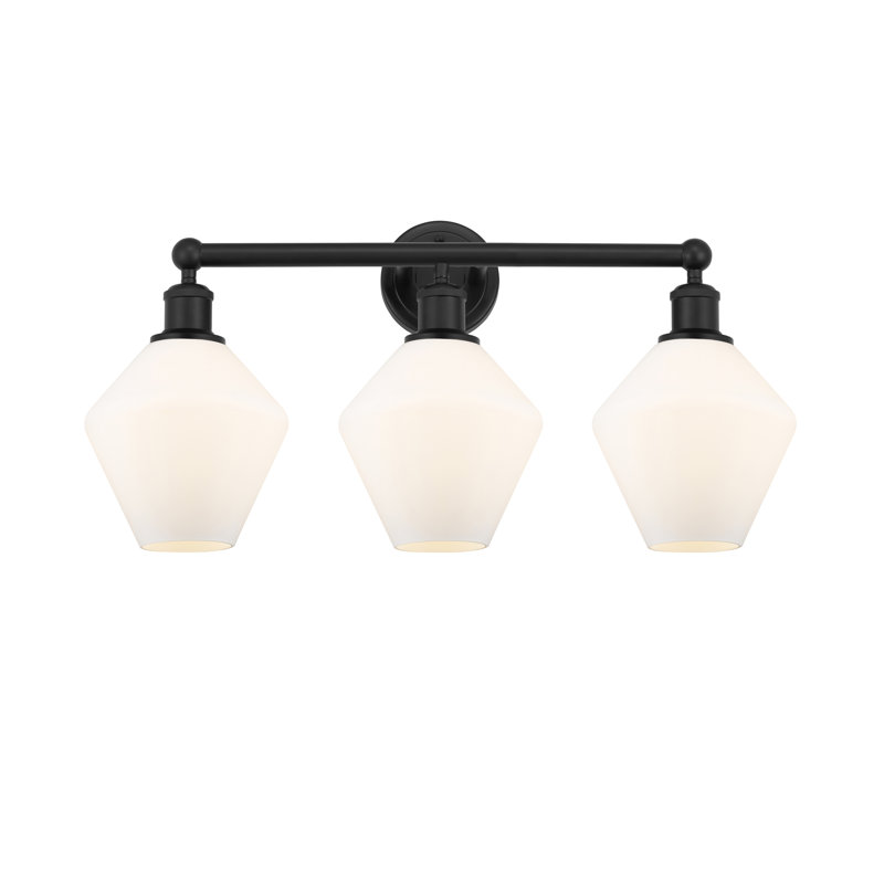 Éclairage pour meuble-lavabo 3 lumières Amylea, Boîtier blanc mat, Noir mat