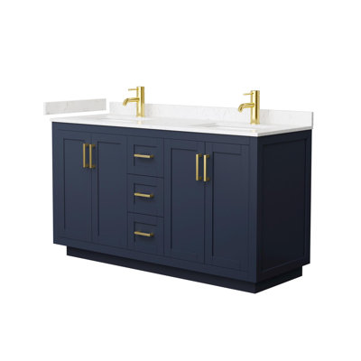 Miranda 60" Freestanding Double Bathroom Vanity with Cultured Marble Top