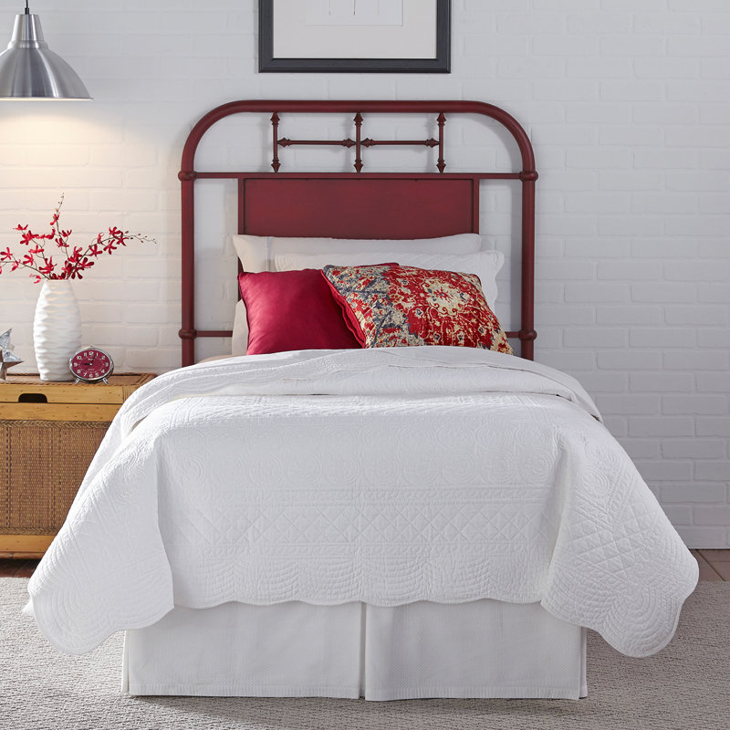 Edmund Open-Frame Metal Headboard, Red, Queen
