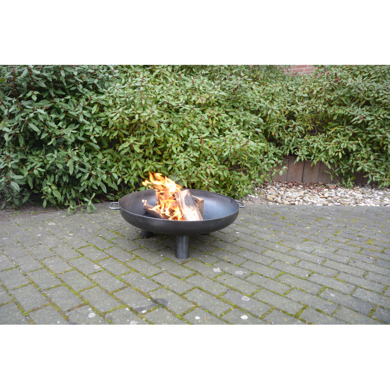 Steel Fire Bowl, 30cm H x 110.20cm W x 100cm D, Black