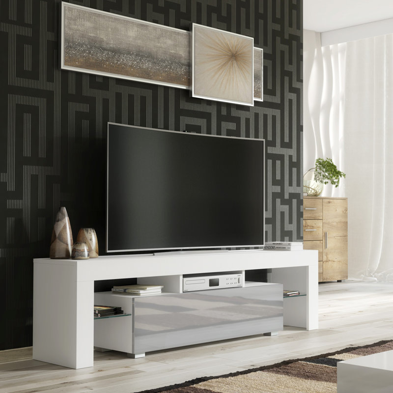 Daretha TV Stand for TVs up to 48", White/Grey