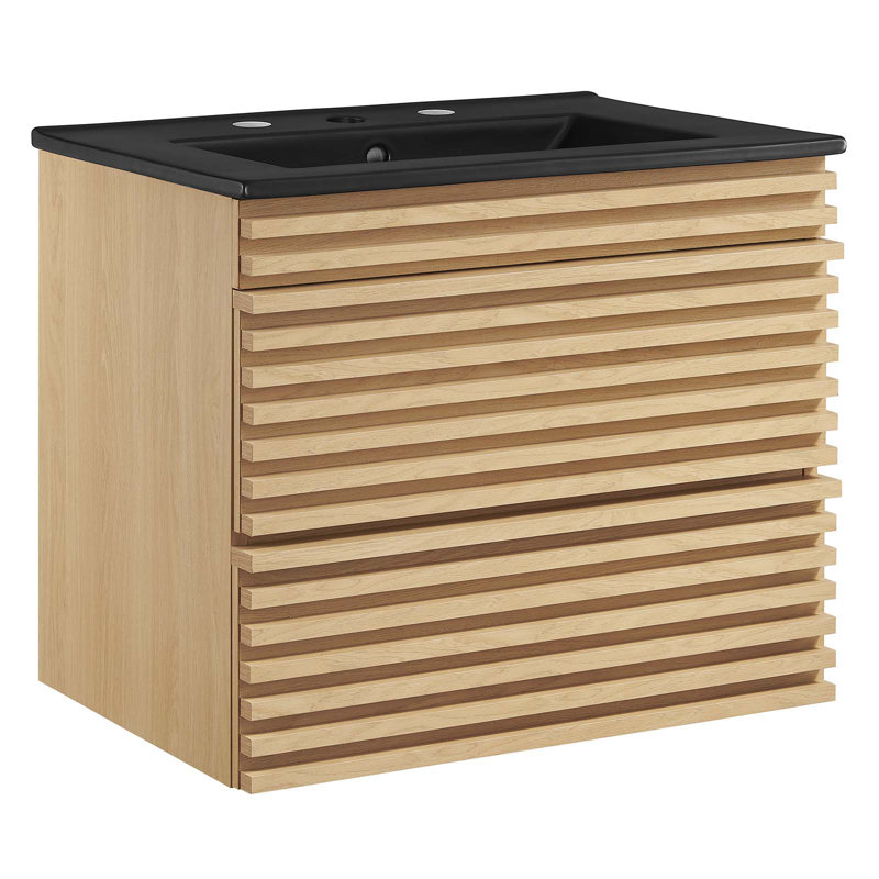 Meuble-lavabo mural 24 po Render, Chêne