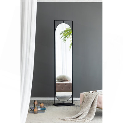 Full Length Standing Mirror With 360° Swivel For Bedroom And Living Room