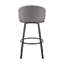 Tabouret de bar en métal noir avec similicuir gris