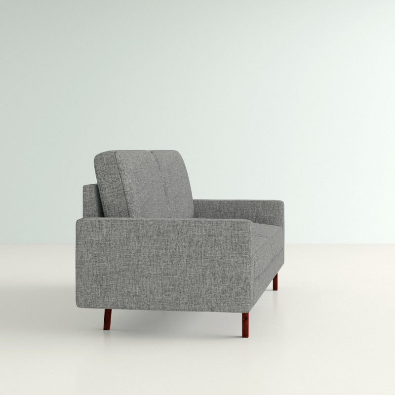 70" Square Arm Settee, Light Gray