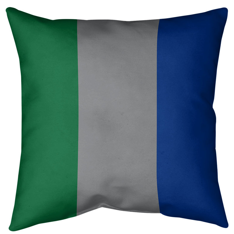Coussin décoratif d'intérieur/d'extérieur, 20 po x 20 po, Vert / argent / bleu