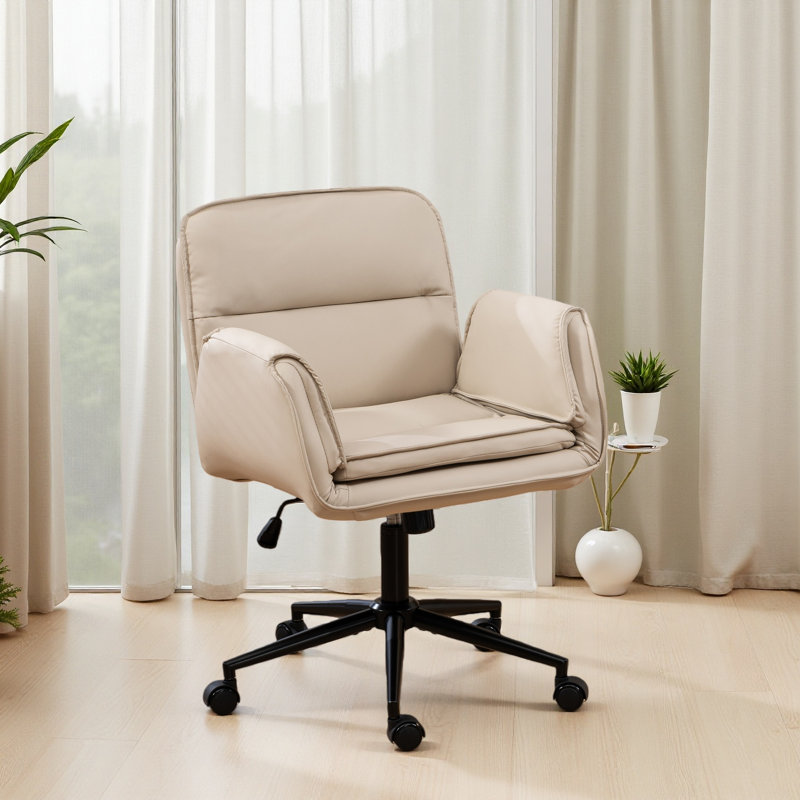 Chaise de bureau Criss Cross, Faux cuir, Beige