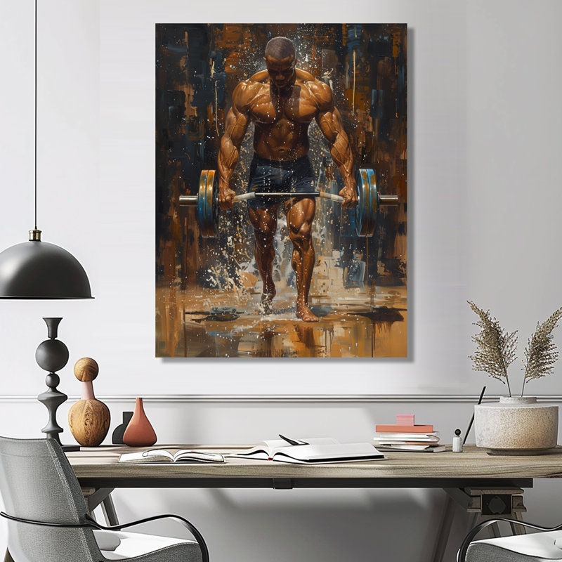 Déterminé haltérophile Hommes, Concours III - Art aérobique et musculation, Toile tendue, H 32 po x l 16 po x P 1 po
