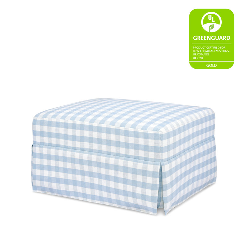Crawford Ottoman, Blue Gingham