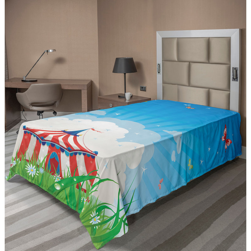 Tente de cirque Ambesonne, Drap plat pour lit simple