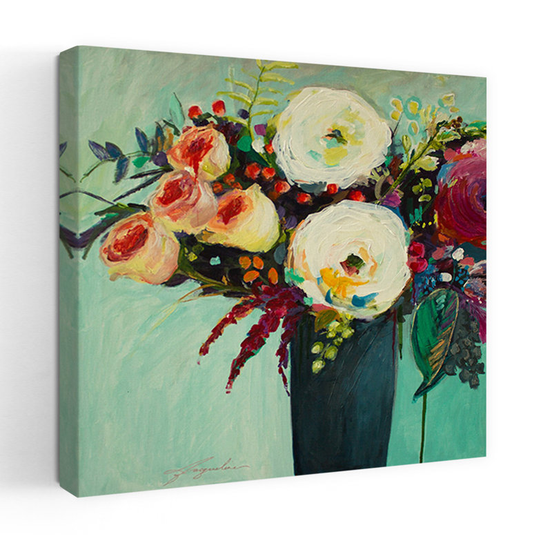Ode à l'été 9, art floral contemporain, H 24 po x l 24 po