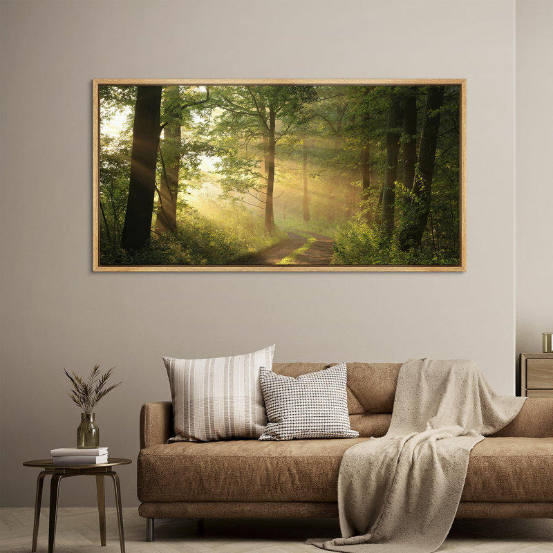«Nature Landscape Enchanted Forest Sunrise», reproduction d'art sur toile, Naturel, H 30 po x l 60 po