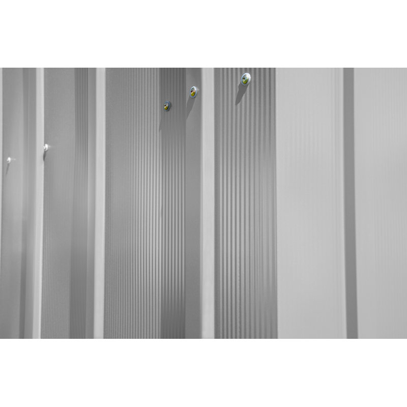 10 ft x 14 ft Flute Gray Steel Storage Shed