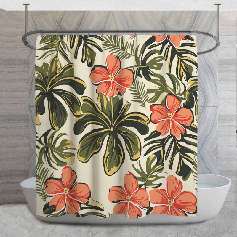 Rideau de douche Tropical, H 84 po x l 70 po