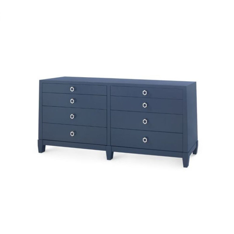 Commode 8 tiroirs Madison, Bleu marine
