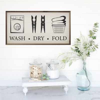 Wash Dry Fold Icons White