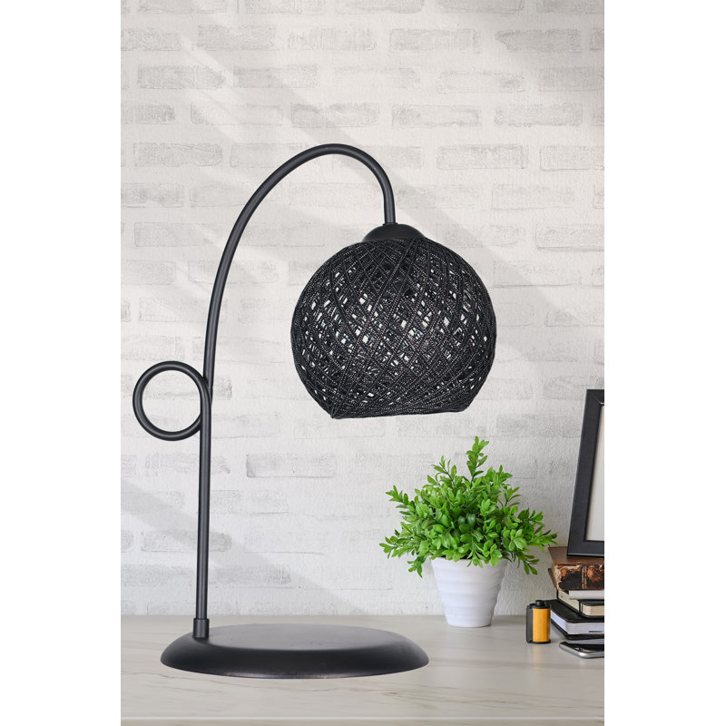 Lampe de table en métal Adrain, Noir