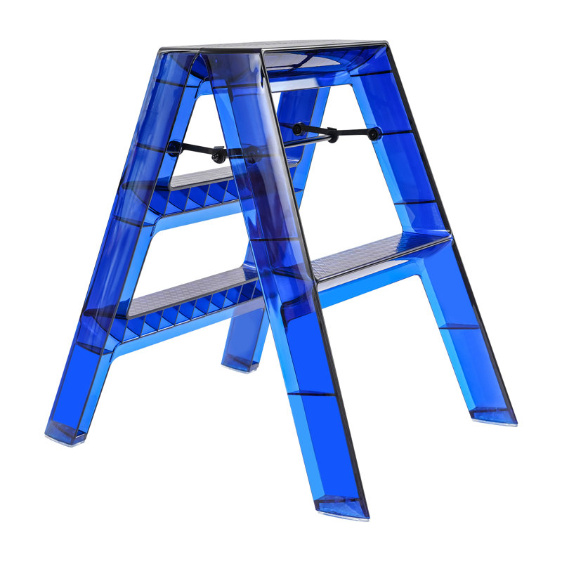 Échelle à 3 marches, échelle pliante, escabeau portable, Bleu