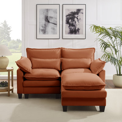 Canapé modulaire modulaire, canapé modulaire Comfy Cloud Couch avec repose-pieds, canapé-lit en velours avec siège profond et coussins décoratifs pour le salon